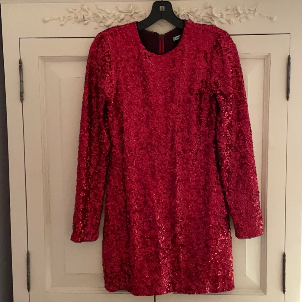 Kimchi Blue Cutout Red Sequin Dress